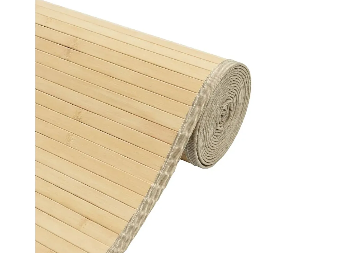 Clearance Clicnbuy Alfombra rectangular bambú color natural claro 70x500 cm Beige