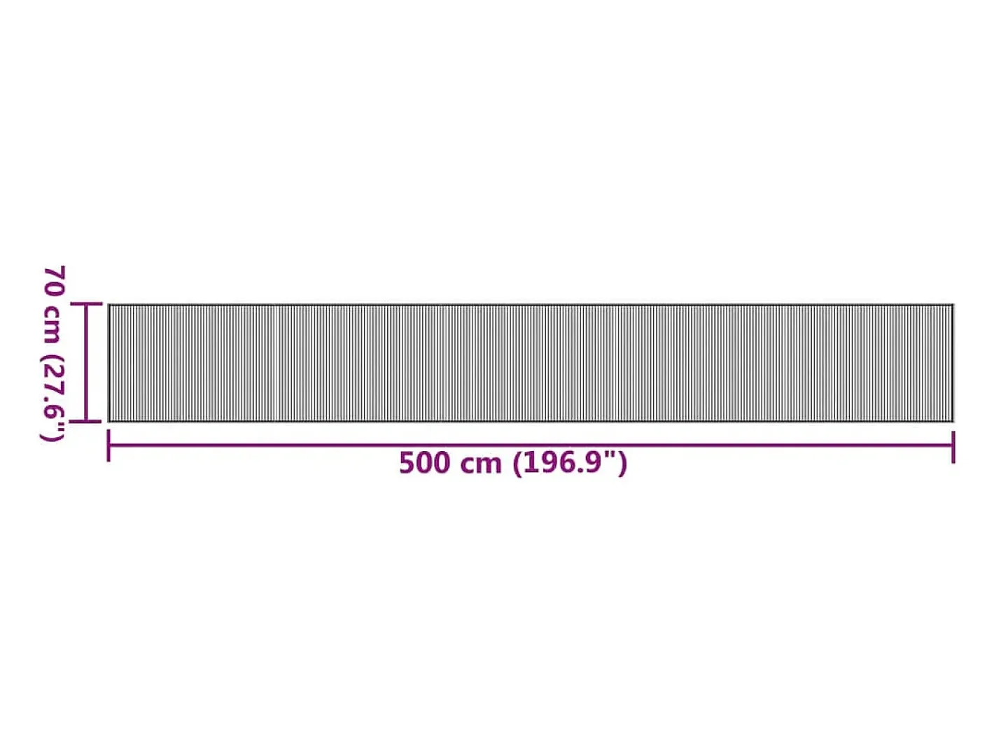 Clearance Clicnbuy Alfombra rectangular bambú color natural claro 70x500 cm Beige