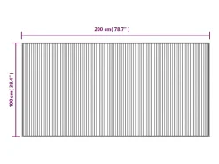 Clicnbuy Alfombra De Salón-Alfombra rectangular bambú 100x200 cm Gris