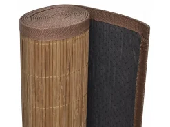 Outlet Alfombra rectangular de bambú marrón 150 x 200 cm ES94209 Marru00f3n