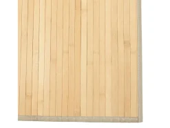 Alfombra De Cocina-Alfombra rectangular de bambú natural claro 80x100 cm Beige