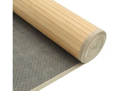 Alfombra De Cocina-Alfombra rectangular de bambú natural claro 80x100 cm Beige