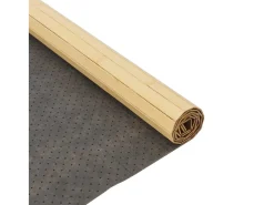 New Alfombra rectangular de bambú natural claro 80x300 cm Beige