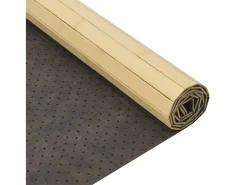 Alfombra De Cocina-Alfombra rectangular de luz natural 100x300 cm bambú Beige