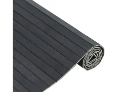 Alfombra De Cocina-Alfombra rectangular 60x300 cm bambú Gris