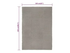 Alfombra De Cocina-Alfombra rectangular 160x230 cm Algodón Gris
