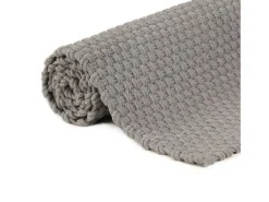 Alfombra De Cocina-Alfombra rectangular 160x230 cm Algodón Gris