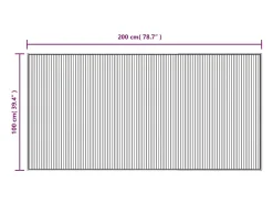 Alfombra rectangular marrón 100x200 cm bambú Marru00f3n Sale