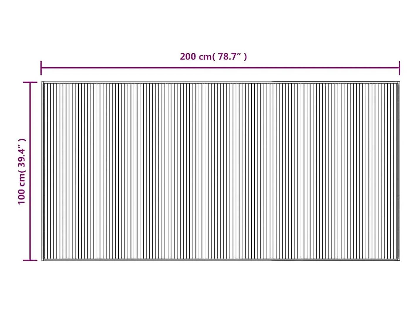 Alfombra rectangular marrón 100x200 cm bambú Marru00f3n Sale
