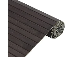 New Alfombra rectangular marrón oscuro 100x300 cm bambú Marru00f3n