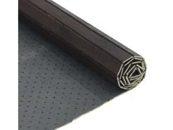 New Alfombra rectangular marrón oscuro 100x300 cm bambú Marru00f3n