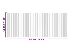 Alfombra De Cocina-Alfombra rectangular natural de bambú 80x200 cm Marru00f3n