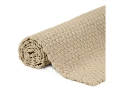 Alfombra De Cocina-Alfombra Rectangular Natural 160x230 cm Algodón Marru00f3n