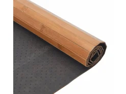 Alfombra De Cocina|Alfombra Redonda-Alfombra rectangular natural 100x100 cm bambú Color natural oscuro