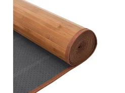 Sale Alfombra rectangular natural de bambú 80x300 cm Marru00f3n
