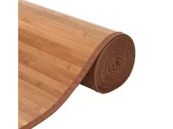 Sale Alfombra rectangular natural de bambú 80x300 cm Marru00f3n
