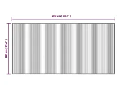 Alfombra rectangular negra 100x200 cm bambú Negro Online