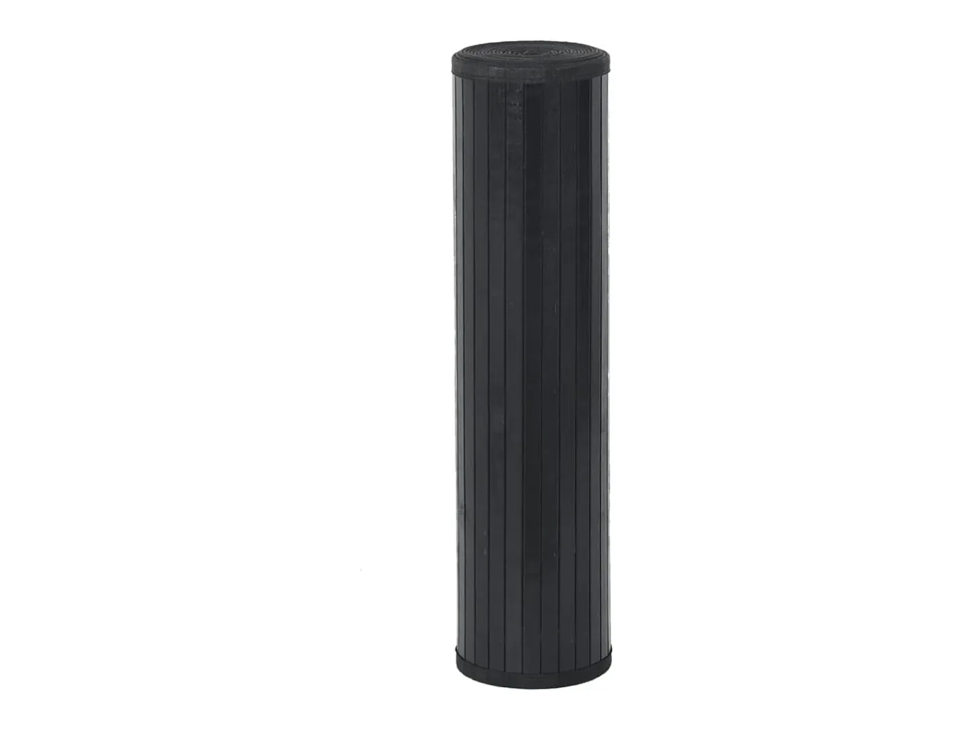 Clearance Alfombra rectangular negra de bambú 70x100 cm Negro