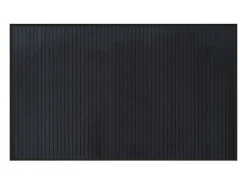 Alfombra rectangular negra de bambú 60x100 cm Negro Clearance