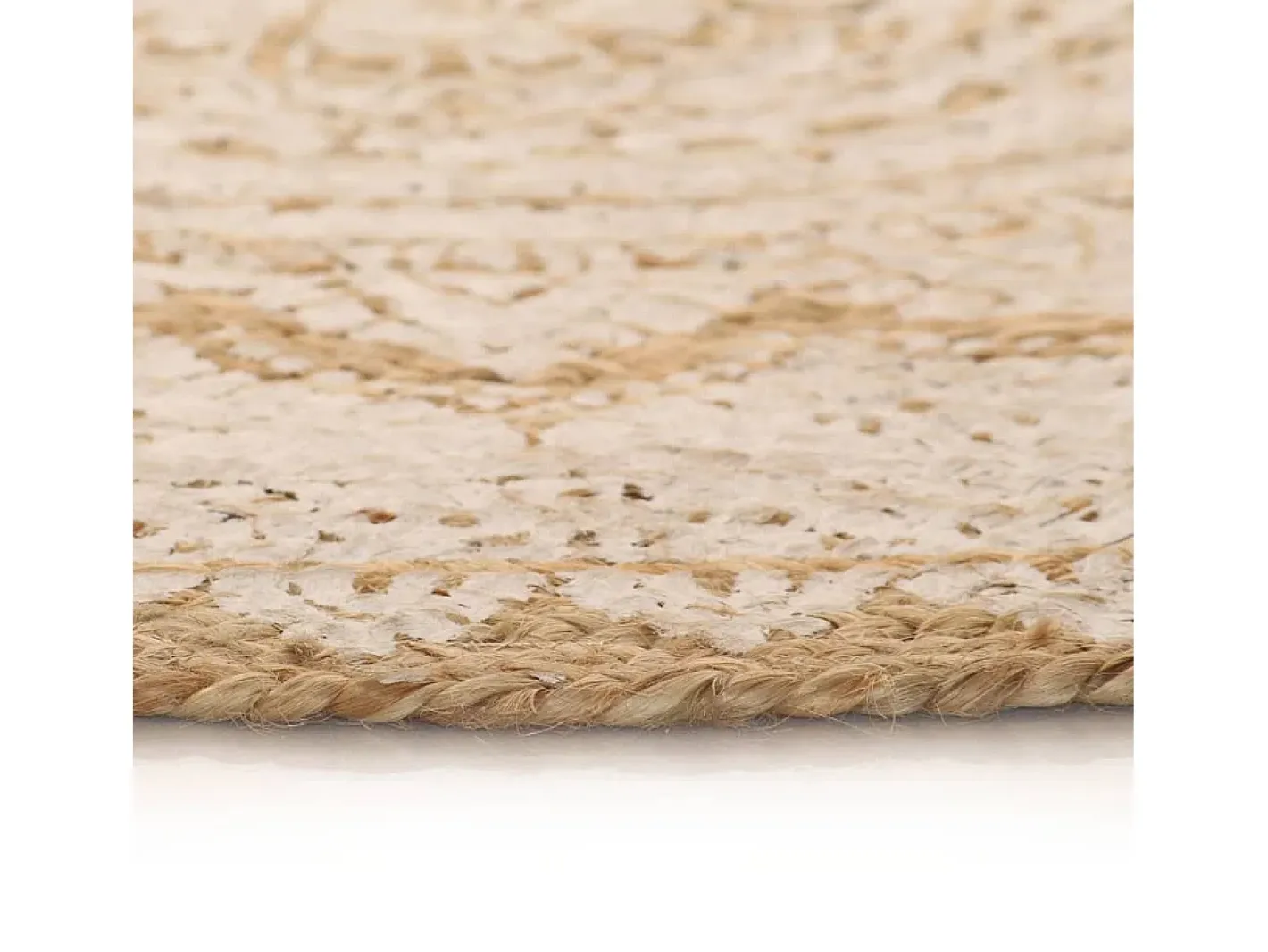 Clicnbuy Alfombra redonda 90 cm yute trenzado estampado Beige Hot