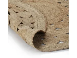 Outlet Clicnbuy Alfombra redonda 120 cm yute trenzado con diseño Beige