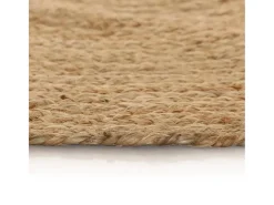 Clicnbuy Alfombra redonda 150 cm yute trenzado Beige Best