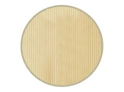 Clicnbuy Alfombra redonda bambú color natural claro 60 cm Beige