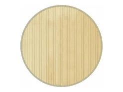 New Clicnbuy Alfombra redonda bambú color natural claro 80 cm Beige
