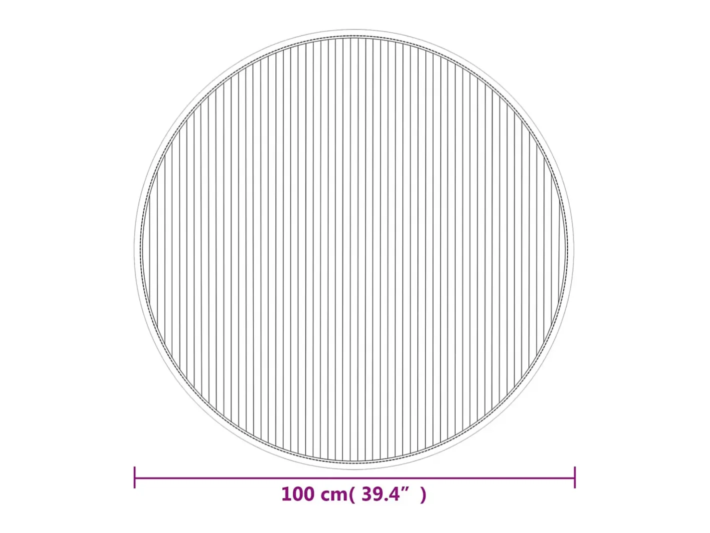 Hot Clicnbuy Alfombra redonda bambú 100 cm Gris