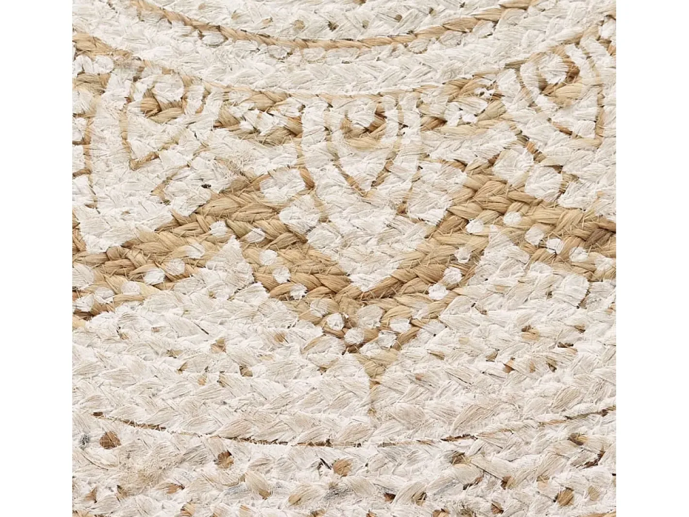 Discount Alfombra redonda con estampado yute trenzado 120 cm ES72889 Beige