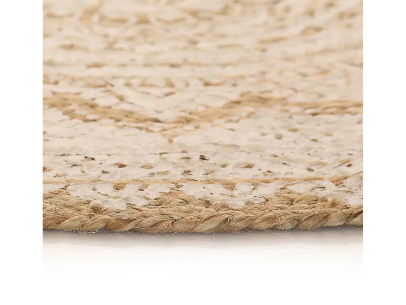 Discount Alfombra redonda con estampado yute trenzado 120 cm ES72889 Beige