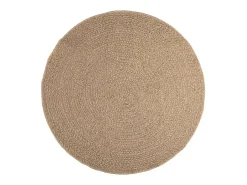 Sale Alfombra redonda de 160 cm con aspecto de yute para interior y exterior Beige