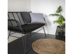 Best House Nordic Alfombra redonda de yute natural Ø 90 cm Color natural claro