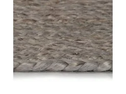 Alfombra De Cocina|Alfombra Redonda-Alfombra redonda de yute hecha a mano, 150 cm, color Gris