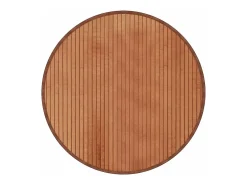 Alfombra redonda marrón de bambú de 60 cm Marru00f3n Discount