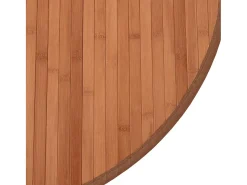 Alfombra redonda marrón de bambú de 60 cm Marru00f3n Discount