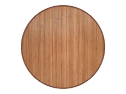 Alfombra redonda natural de bambú de 100 cm Marru00f3n
