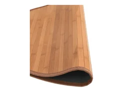Alfombra redonda natural de bambú de 60 cm Marru00f3n