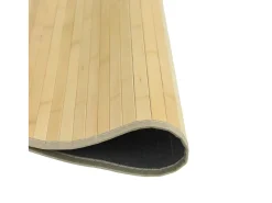 Alfombra redonda natural ligera de bambú de 100 cm Beige Online