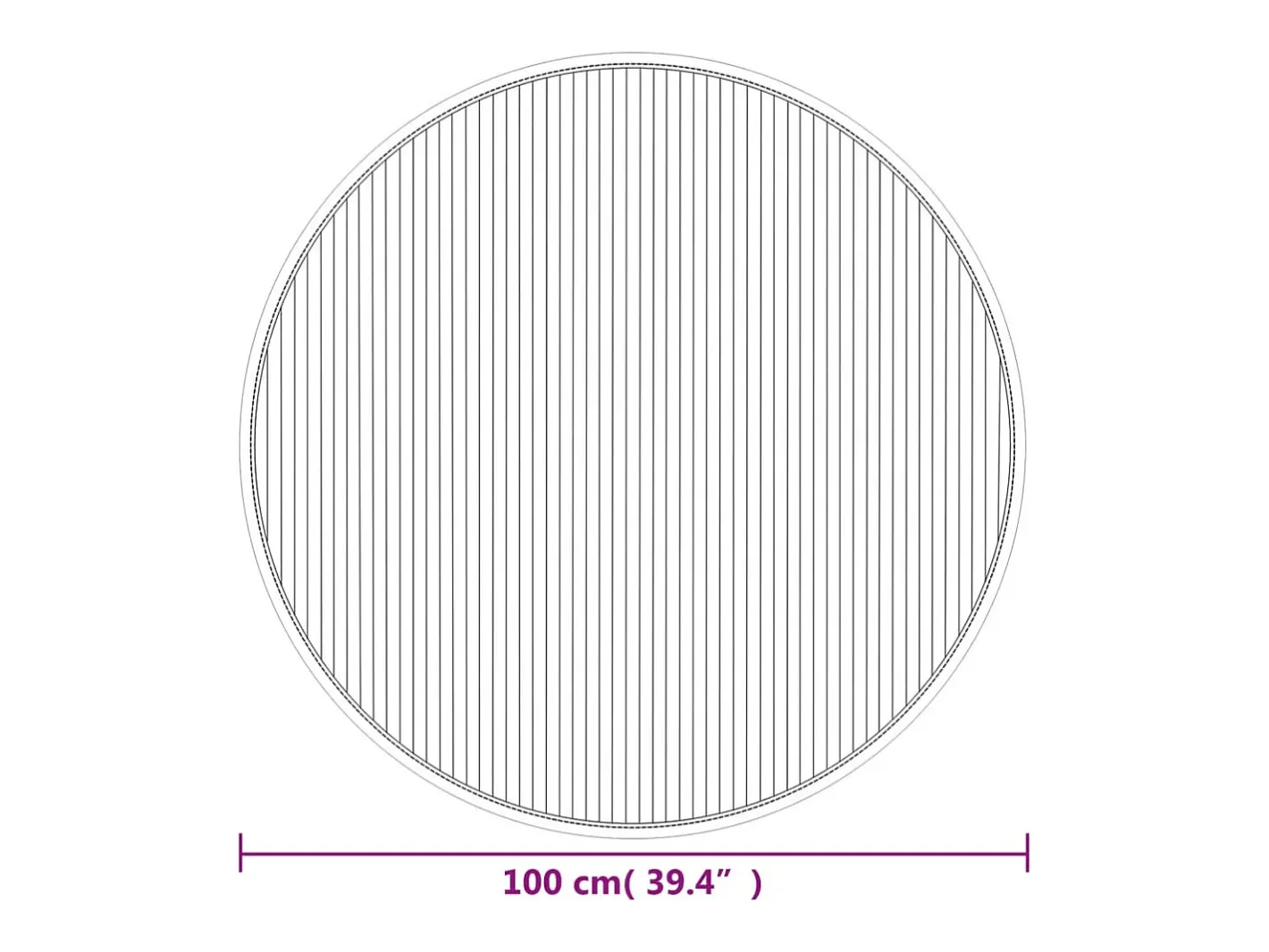 Alfombra redonda natural ligera de bambú de 100 cm Beige Online