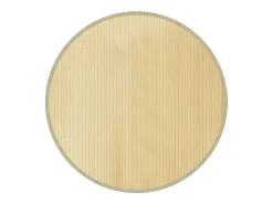 Alfombra redonda natural ligera de bambú de 100 cm Beige Online