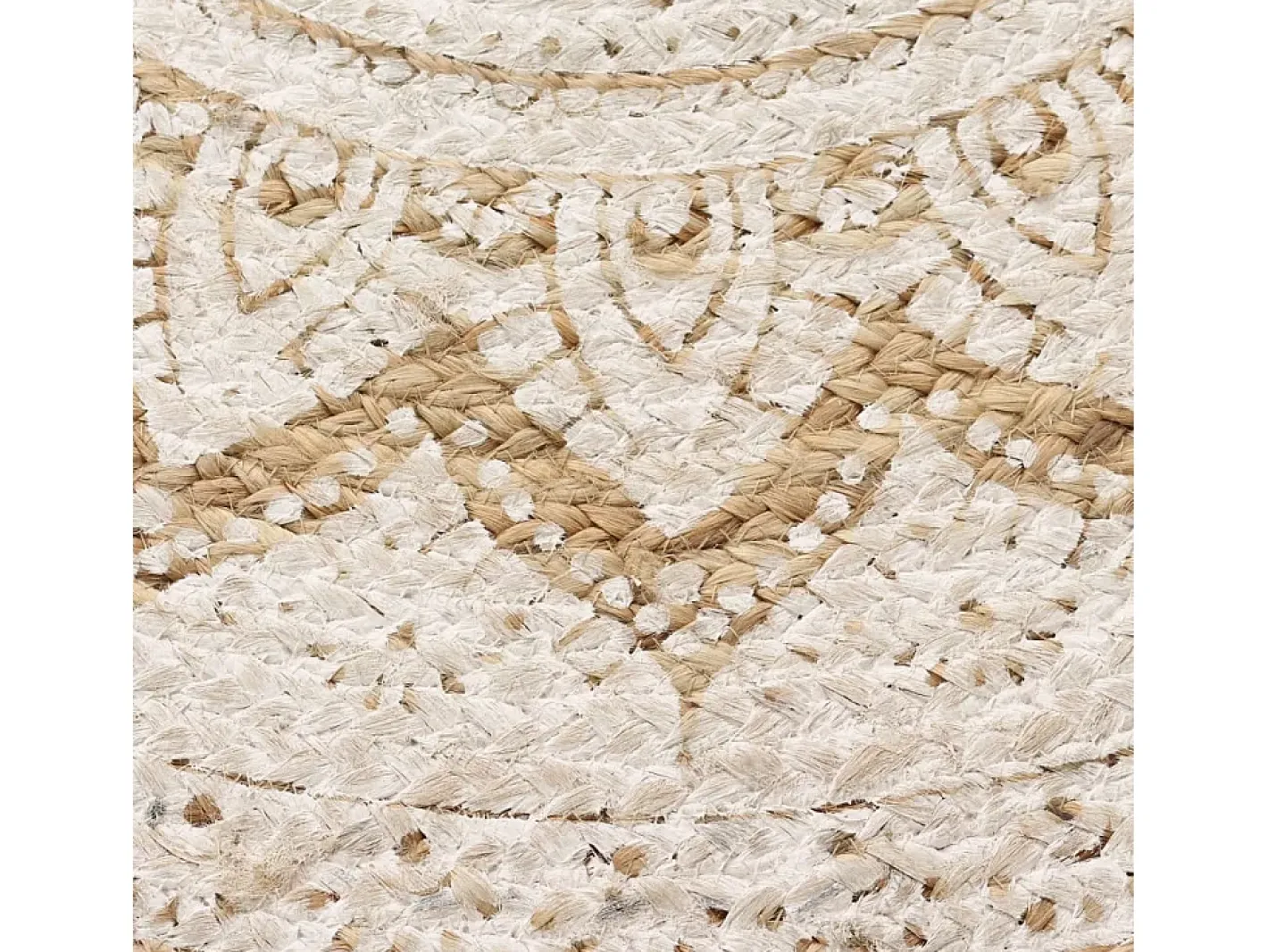 Clicnbuy Alfombra Redonda-Alfombra redonda yute trenzado estampado 240 cm Beige