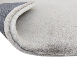 OZAIA Alfombra De Salón-Alfombra shaggy de pelo largo efecto piel - 160 x 230 cm - Gris - BUNNY Gris claro