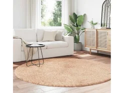 Alfombra De Cocina|Alfombra Redonda-Alfombra shaggy de pelo largo NAVARRA 200x200 cm poliéster Beige