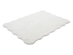 New Vente-unique Alfombra shaggy de pelo largo con bordes ondulados, 160 x 230 cm, , NERIDA Blanco