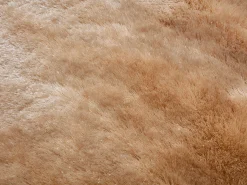 New OZAIA Alfombra shaggy redonda de pelo largo ultra suave - D. 200 cm - oscuro - DOLCE Beige