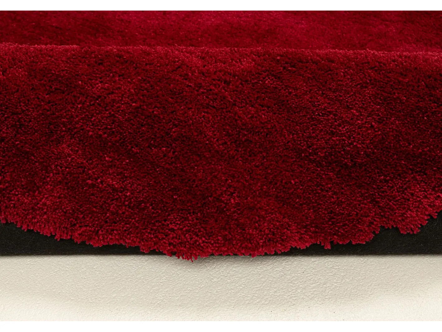 Alfombra Shaggy tejida a mano 140x140 cm Cozy Rojo Hot