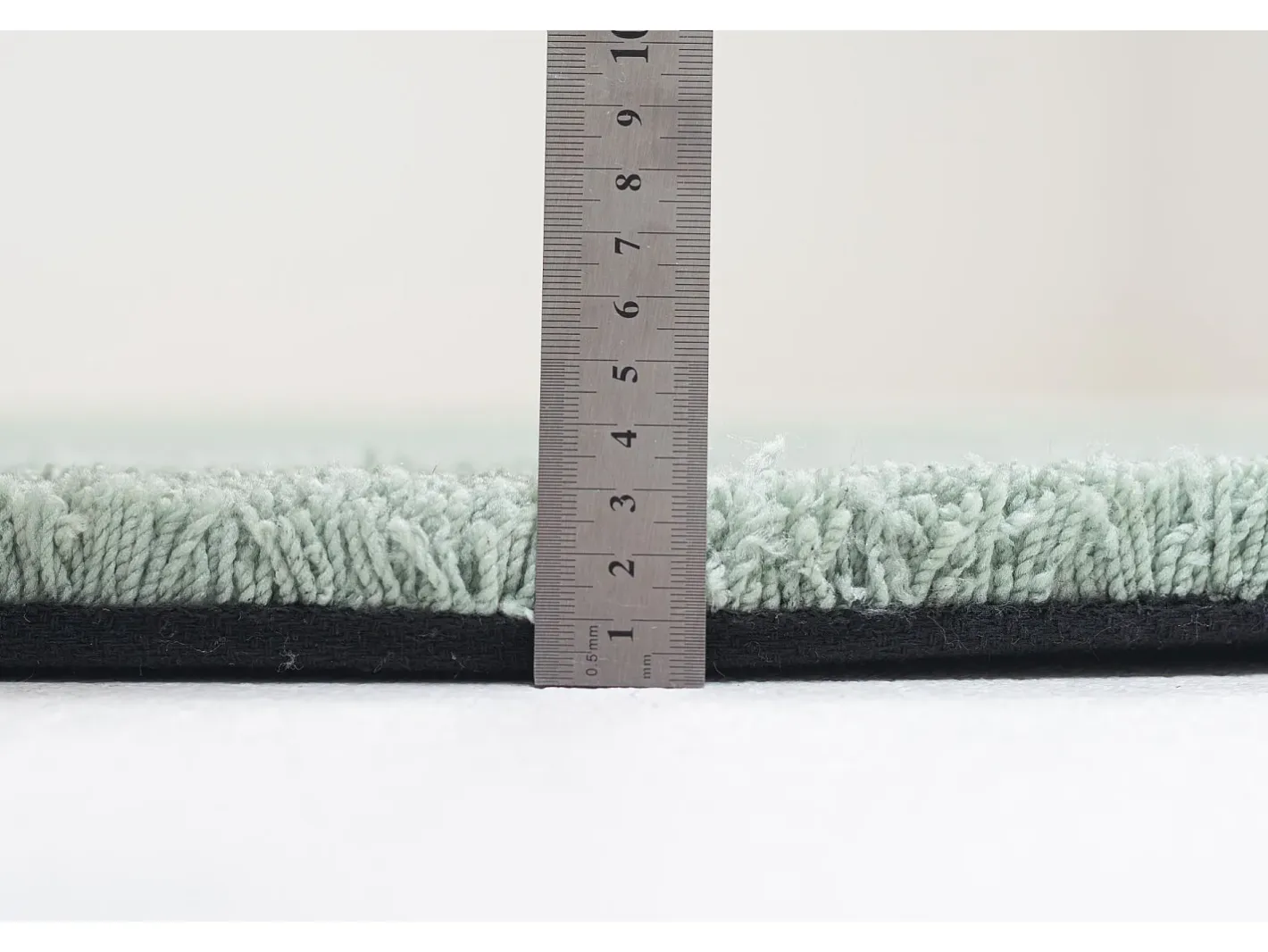 Alfombra Shaggy tejida a mano 190x190 cm Menta Cozy Verde almendra