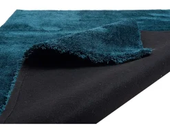 Alfombra Shaggy tejida a mano 65x135 cm Petróleo Cozy Verde Discount