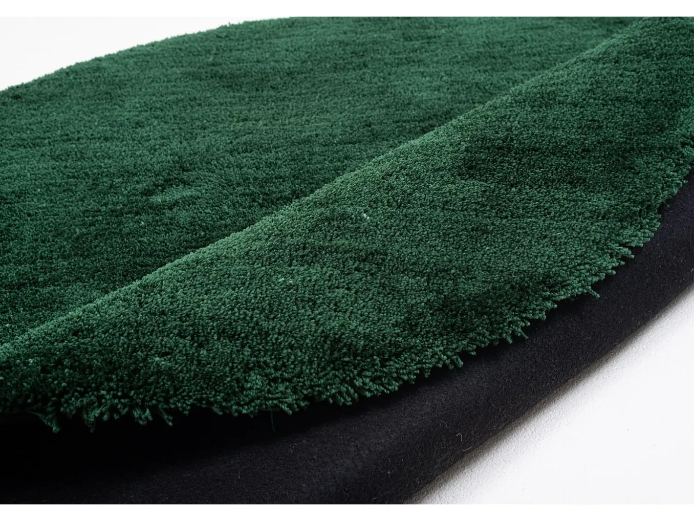 Alfombra De Salón|Alfombra Redonda-Alfombra Shaggy tejida a mano 100x100 cm Cozy Verde